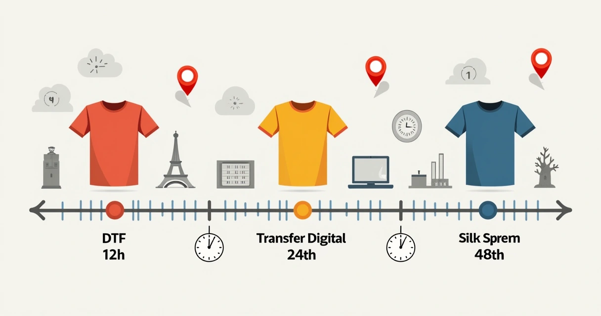 Infográfico prazos de técnicas de estamparia rápida