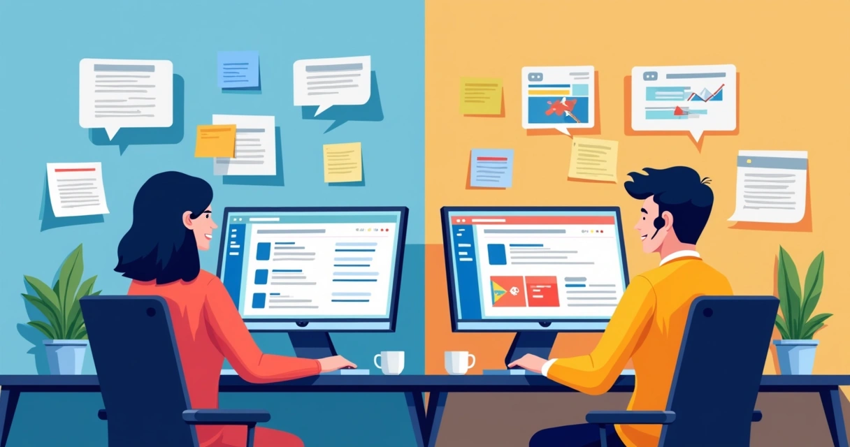 Representação visual de SDR inbound e outbound interagindo com leads 