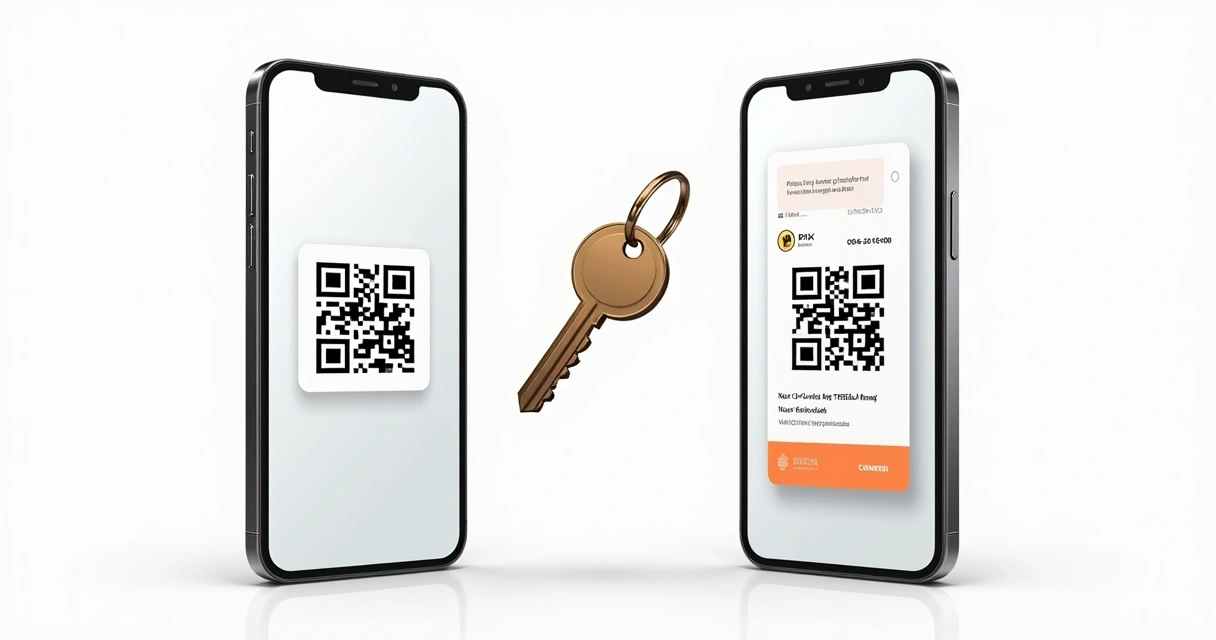 Comparação visual entre QR Code Pix estático e dinâmico em telas de celular 
