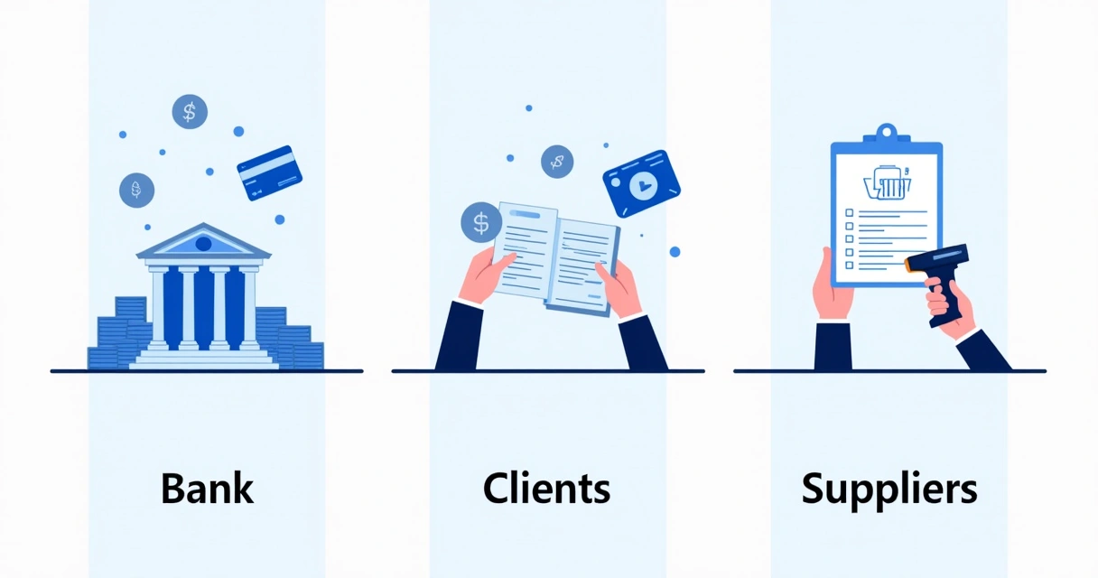 Gráfico ilustrativo com os principais tipos de conciliação em contabilidade 