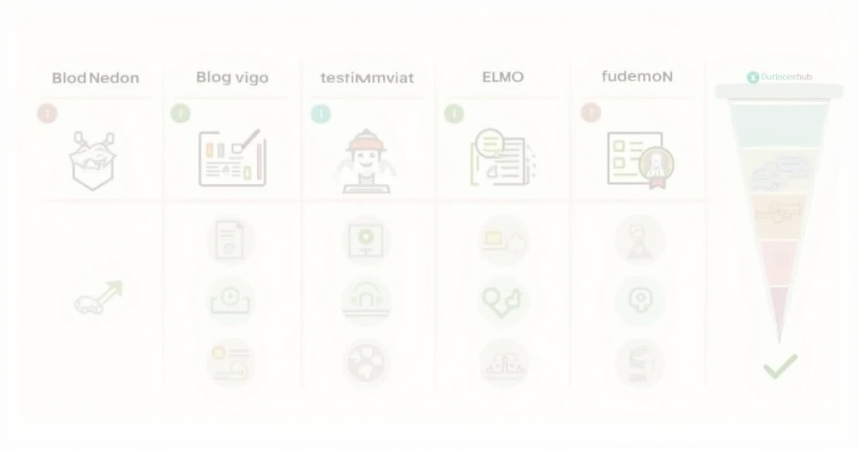 Tabela visual listando tipos de conteúdo para cada fase do funil 