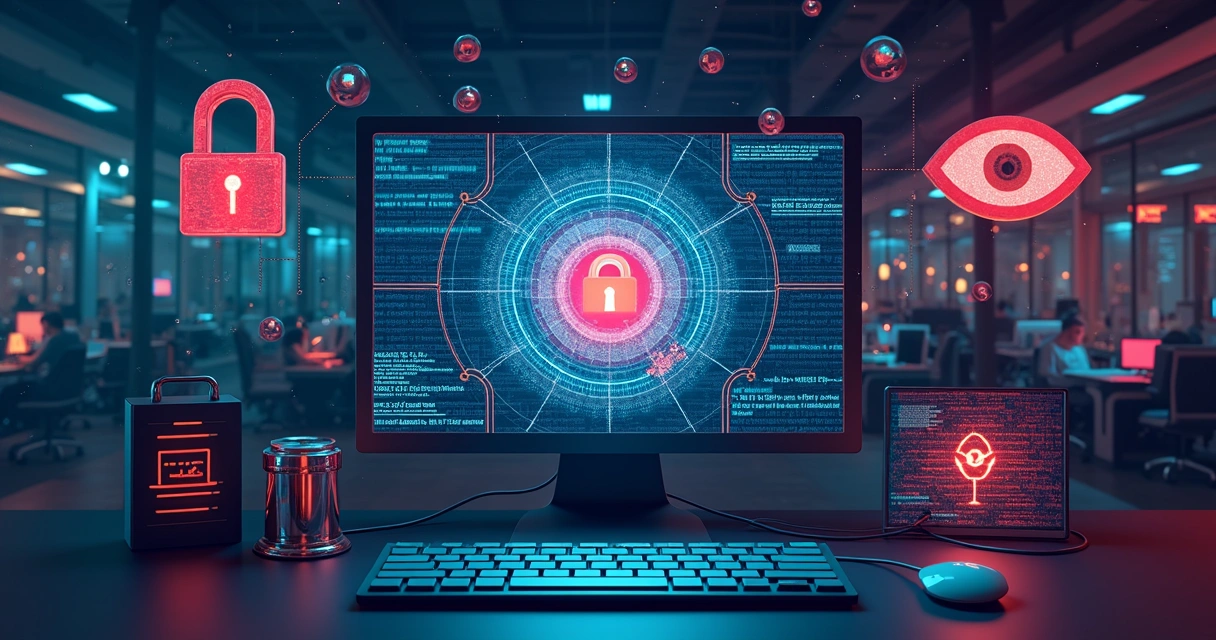 Gráfico colorido com principais tipos de malwares em empresas