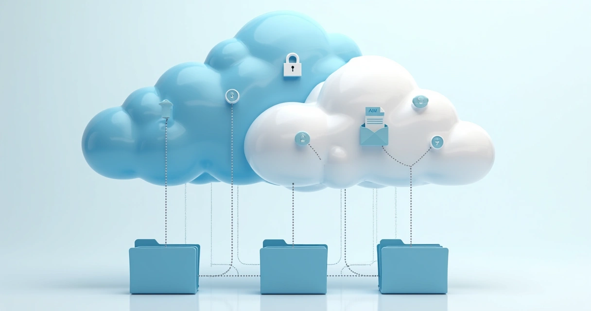 Representação visual de nuvem pública, privada e híbrida 