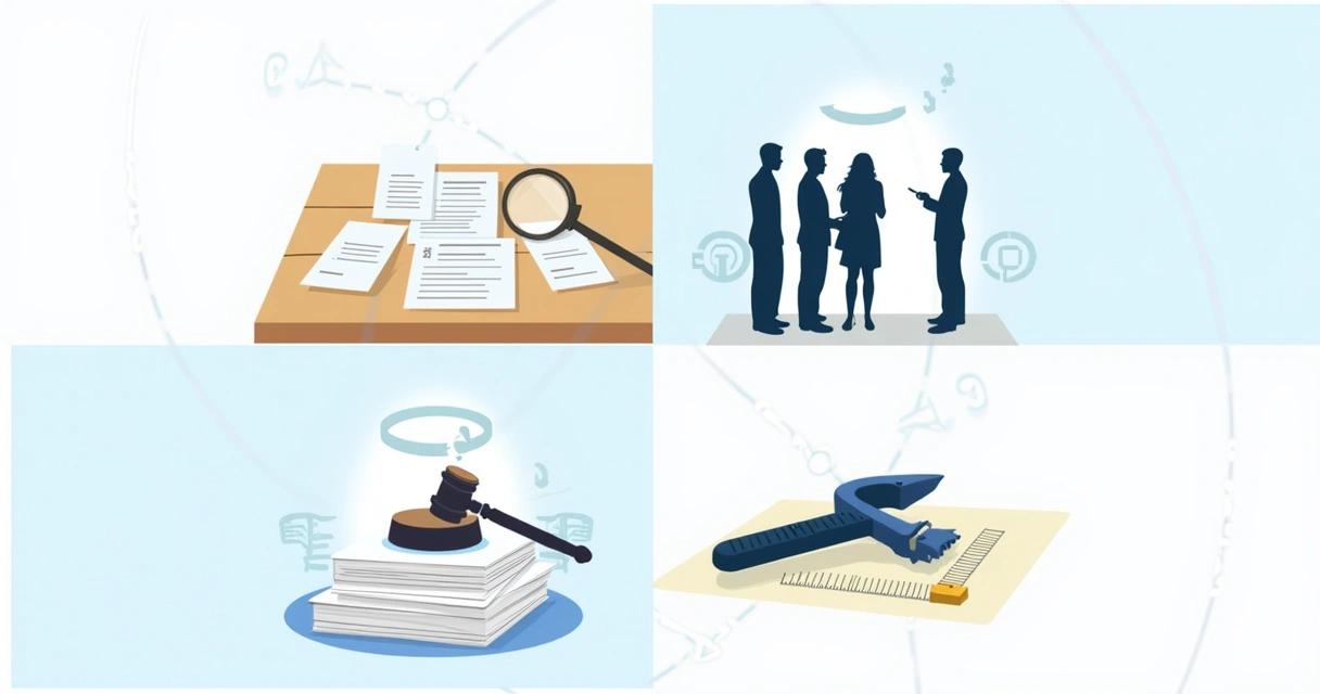 Ilustração informativa com diferentes tipos de provas no processo administrativo, incluindo documentos, depoimentos, laudos técnicos e provas materiais.
