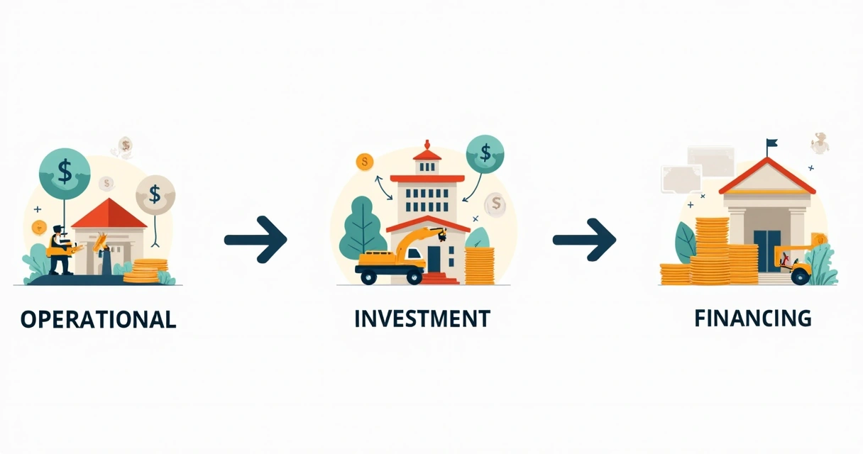 Diagrama dos principais tipos de fluxo de caixa