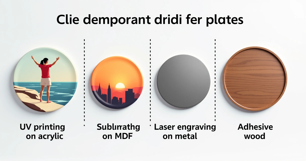 Comparação de técnicas de impressão em placa com foto. 