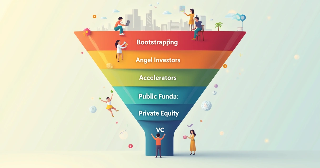 Representação dos tipos de investimento em startup 