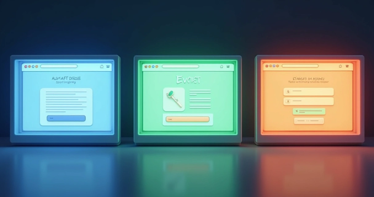 Tipos de página de conversão lado a lado