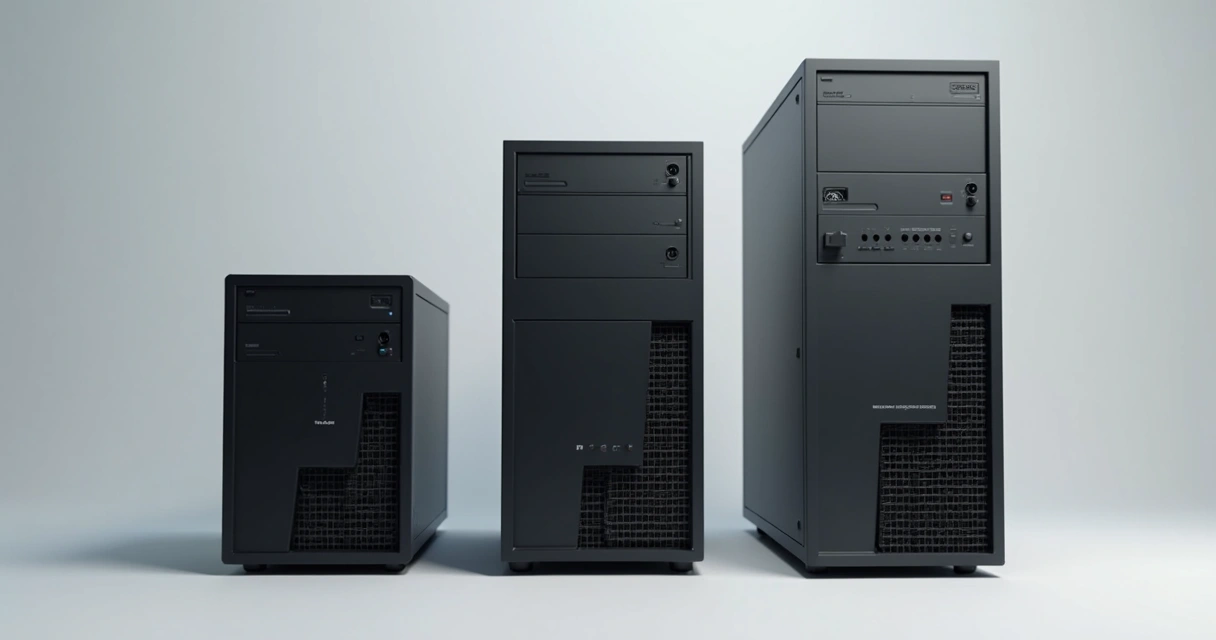 Três modelos de nobreak organizados lado a lado 