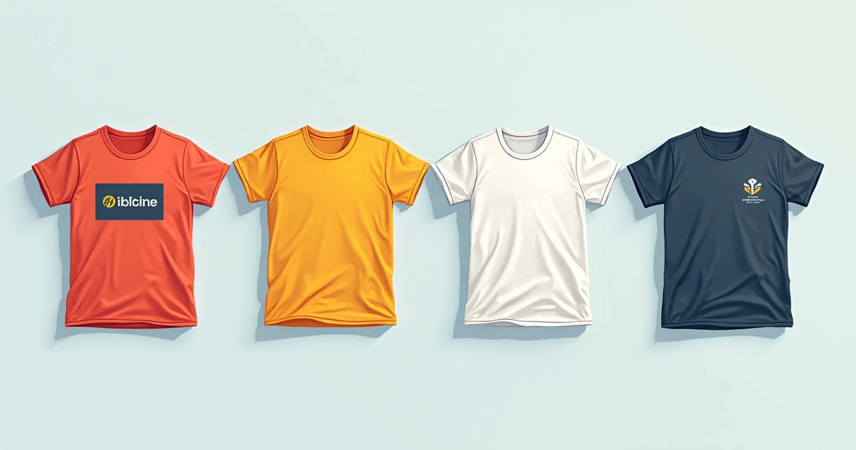 Diferentes técnicas de personalização em camisetas corporativas lado a lado 