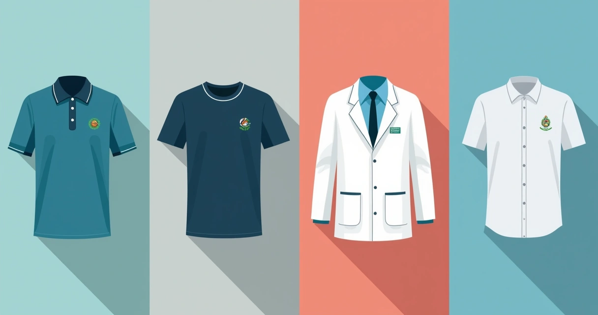 Diversos tipos de uniformes empresariais camisetas polos jalecos 