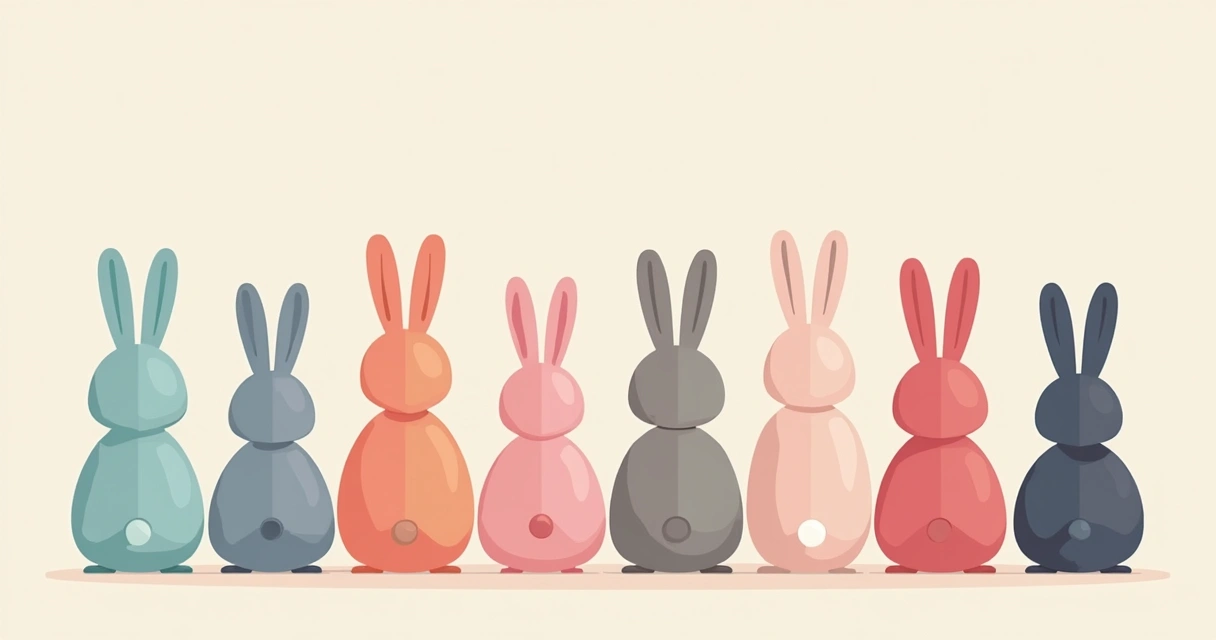 Vários modelos de vibrador rabbit lado a lado em diferentes cores e tamanhos. 