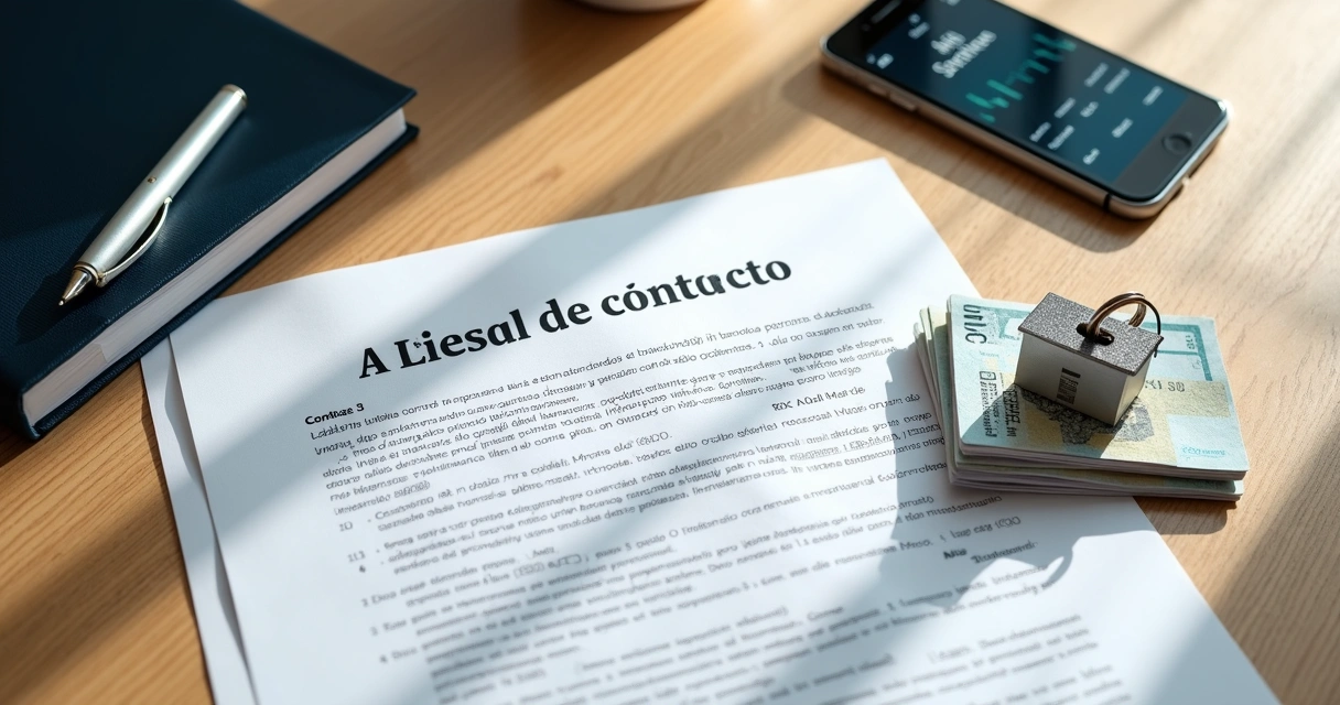 Contrato de aluguel com título de capitalização e chave de imóvel sobre mesa 