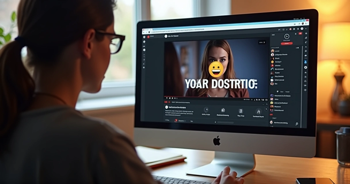 Tela com título e miniatura de vídeo usando emoji com destaque 