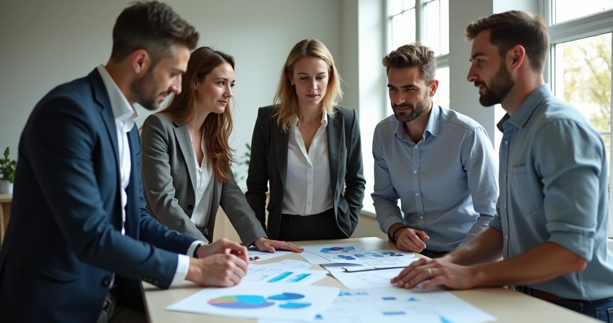 Grupo de personas conversando antes de tomar una decisión
