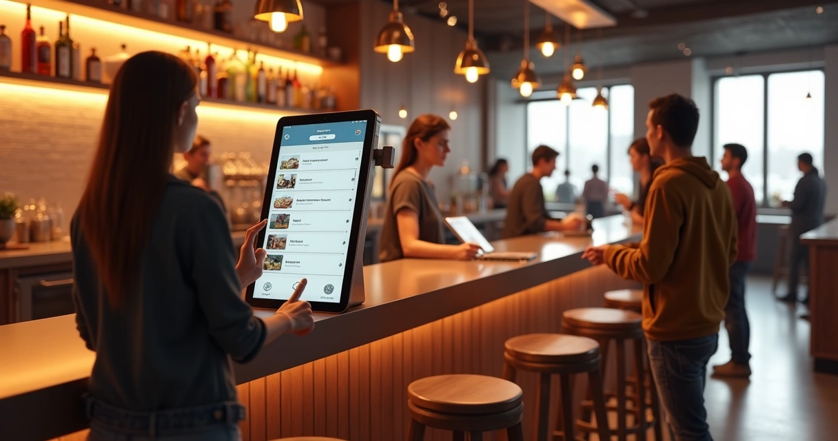 autoatendimento em um bar 