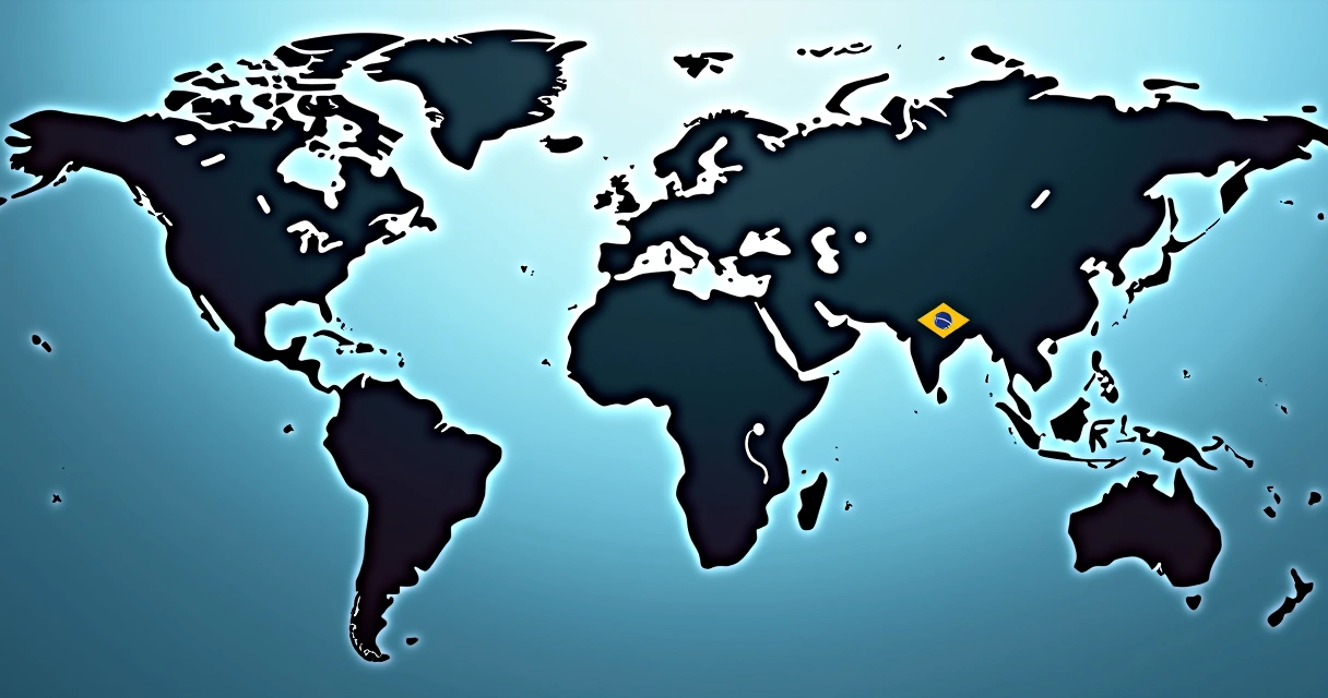 Totvs expandindo globalmente, mapa com conexões 