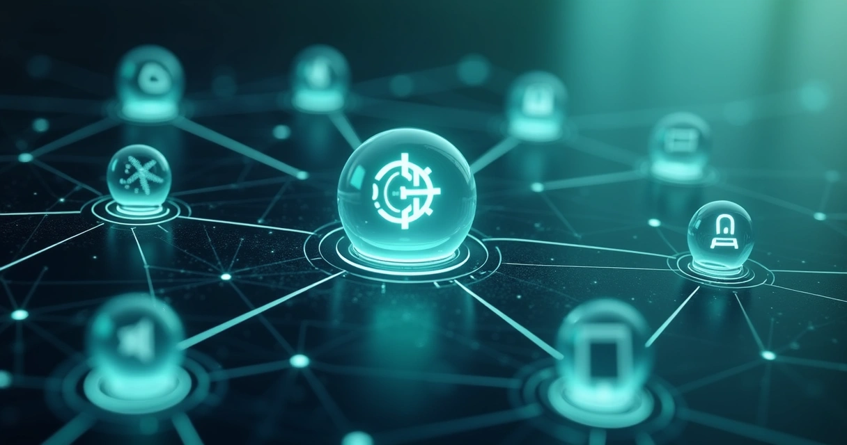 Gráfico visual representando vários pontos de contato digitais entre empresa e cliente 