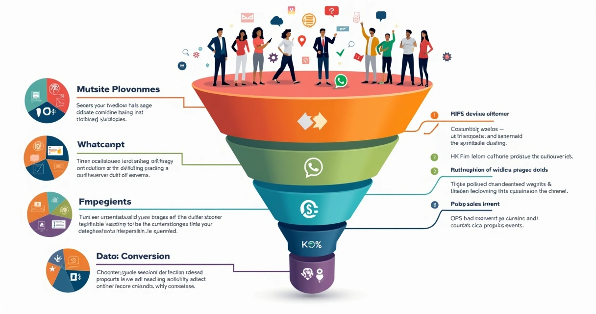 Touchpoints de canais em funil de vendas de telecom 