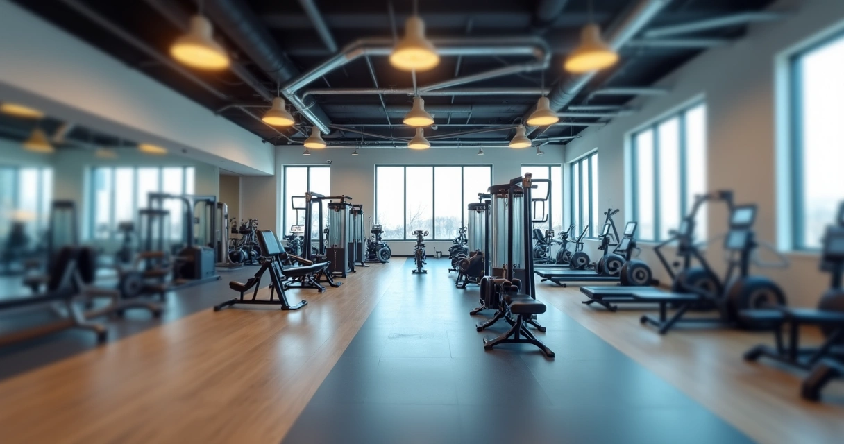 Tour virtual em academia com equipamentos modernos