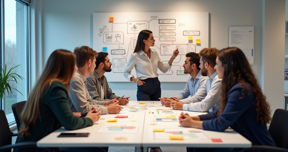 Personas trabajando juntas en una oficina moderna 