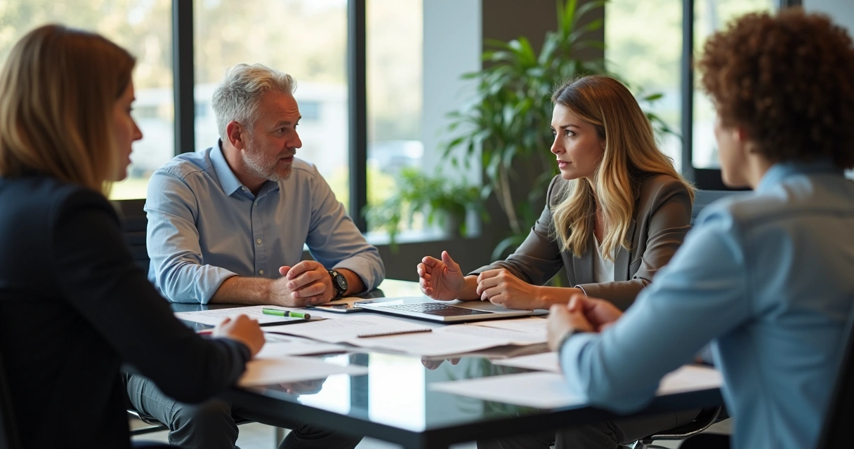 Personas en una oficina trabajando juntas en equipo 