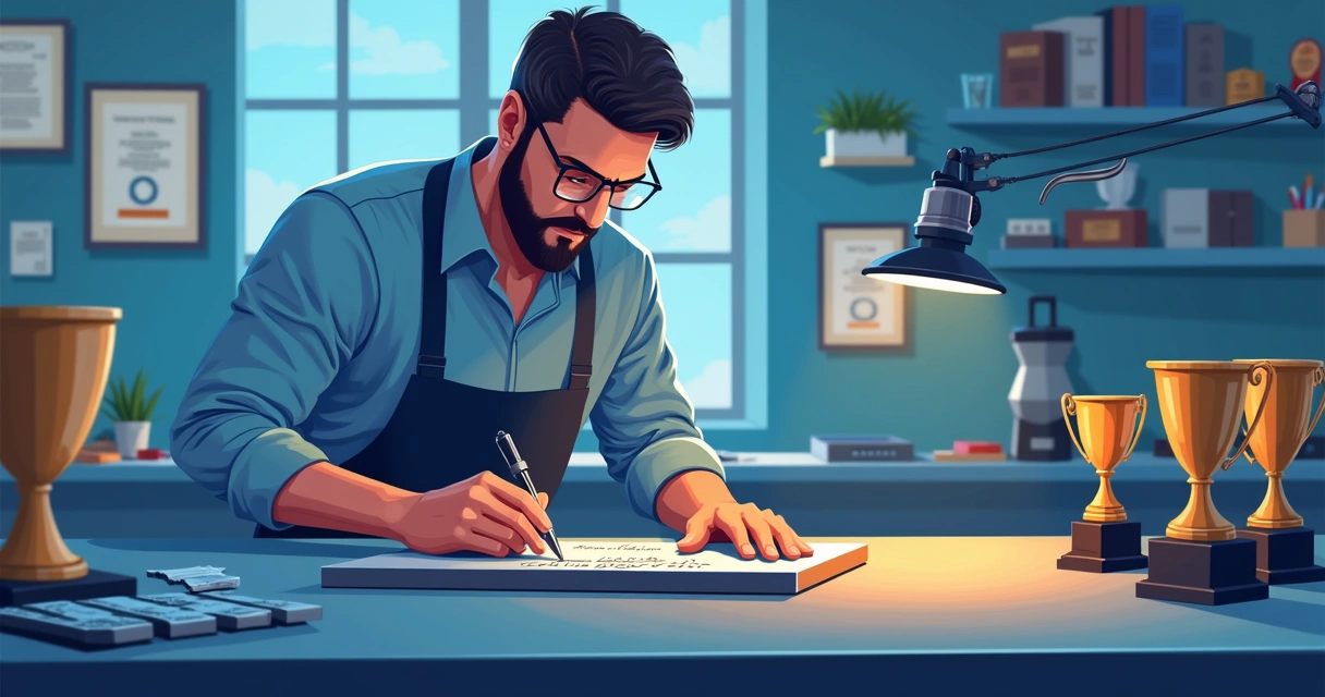 Profissional trabalhando na personalização de uma placa de inox 