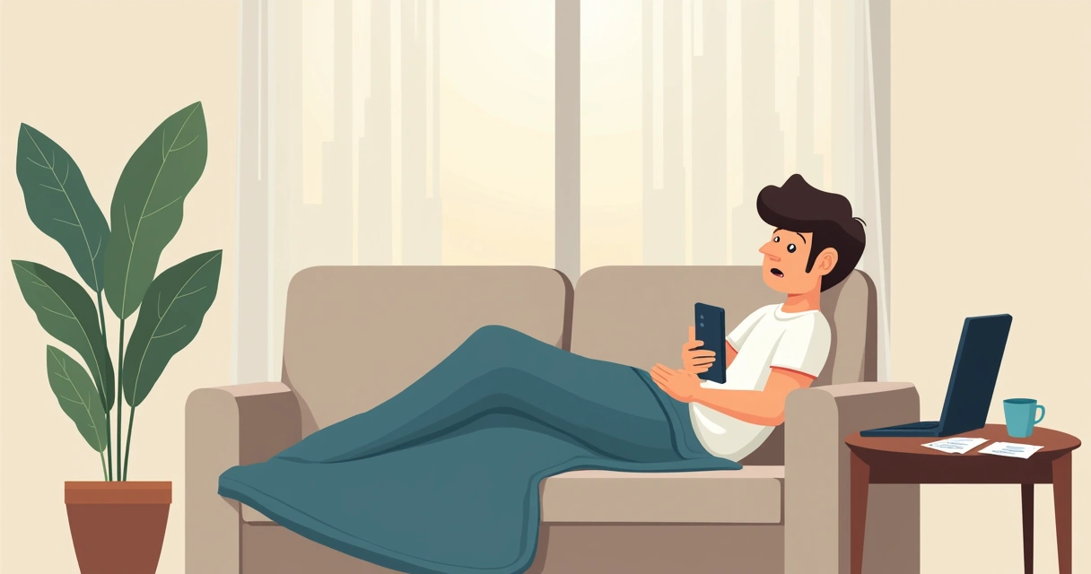 Trabalhador autônomo em casa afastado do trabalho por doença 