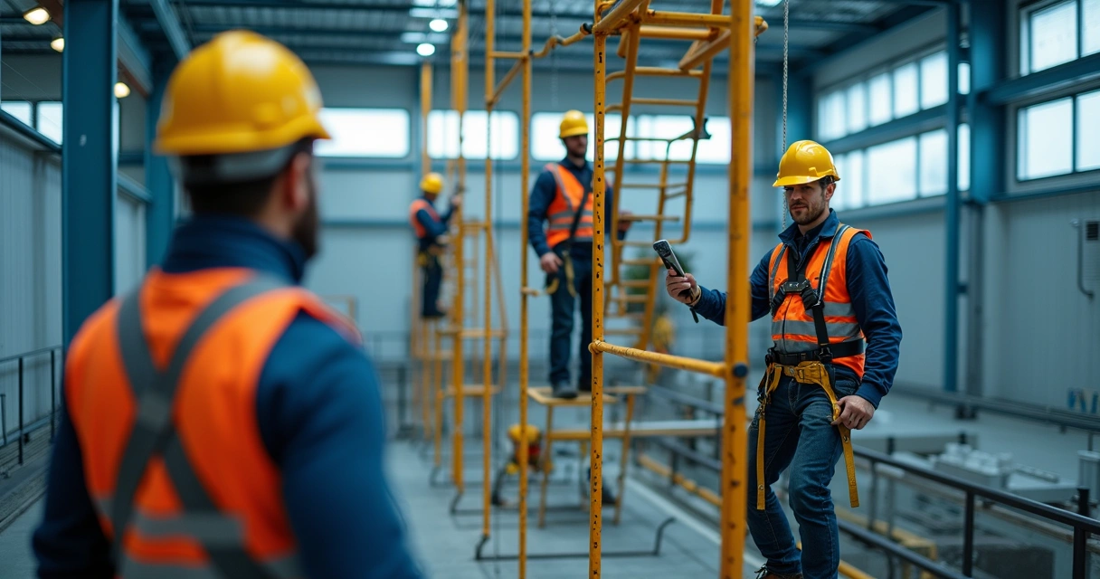 Treinamento prático de segurança para trabalho em altura em empresa 