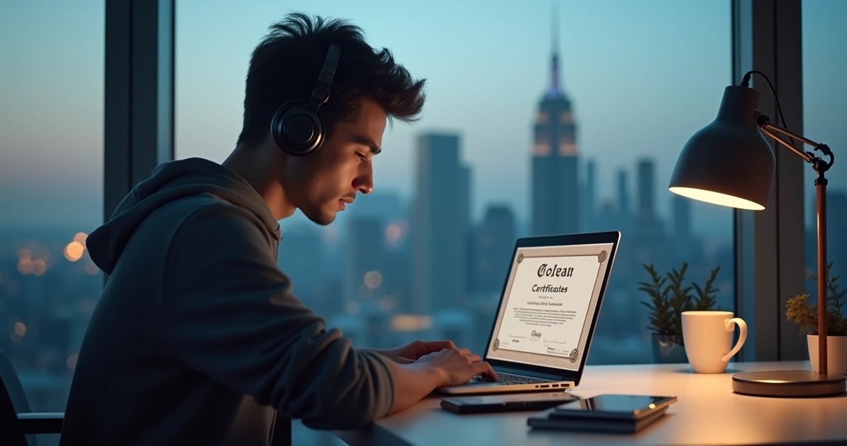 Pessoa usando computador com certificados digitais na tela