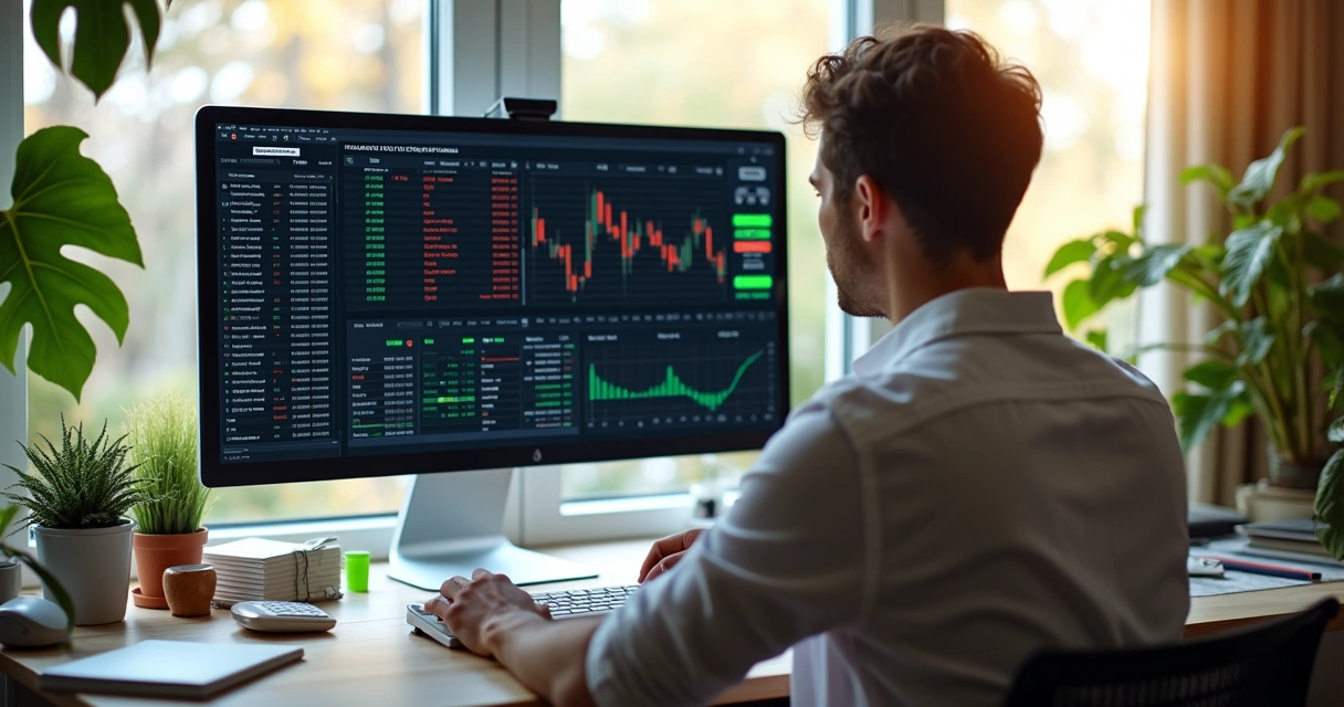 Pessoa analisando operações automatizadas de Forex 