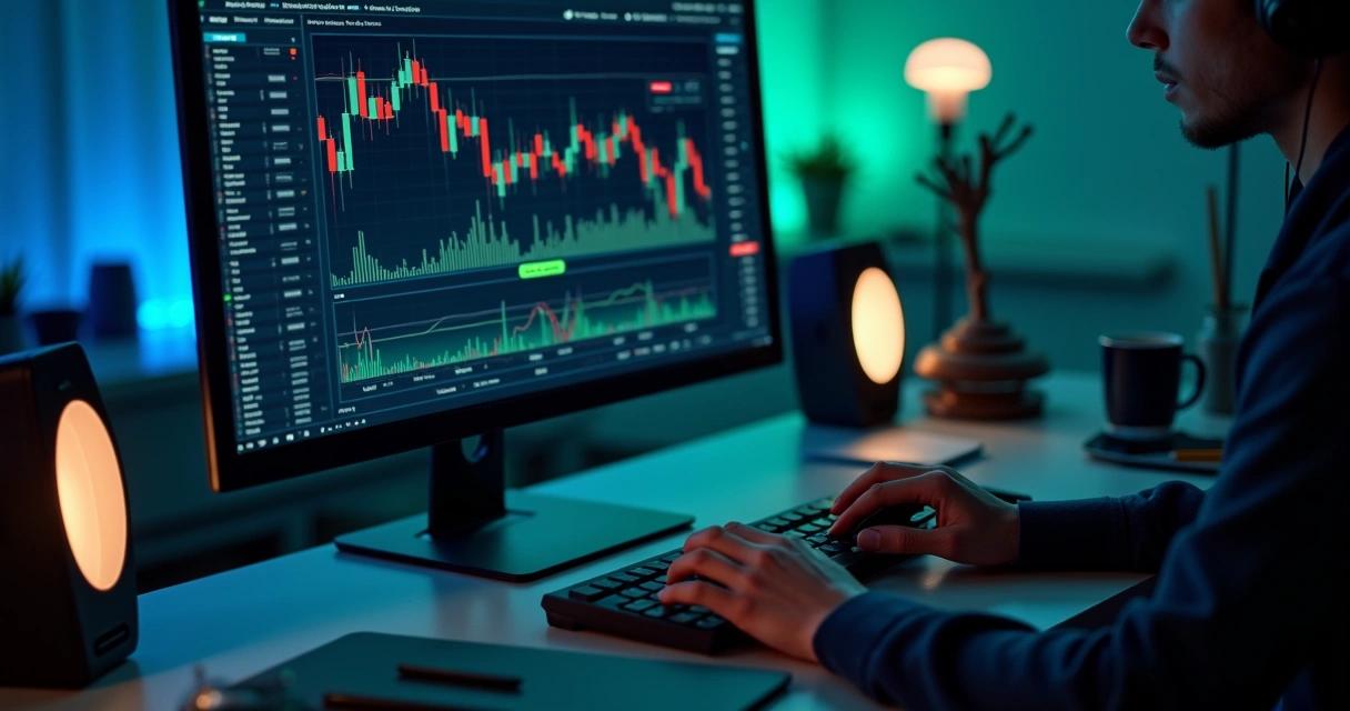 Pessoa configurando stop loss em plataforma de trading