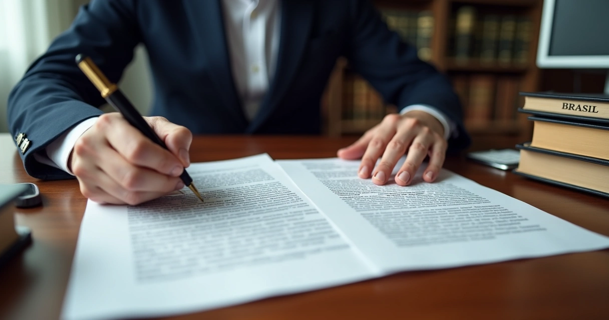 Documento sendo traduzido por tradutor juramentado. 