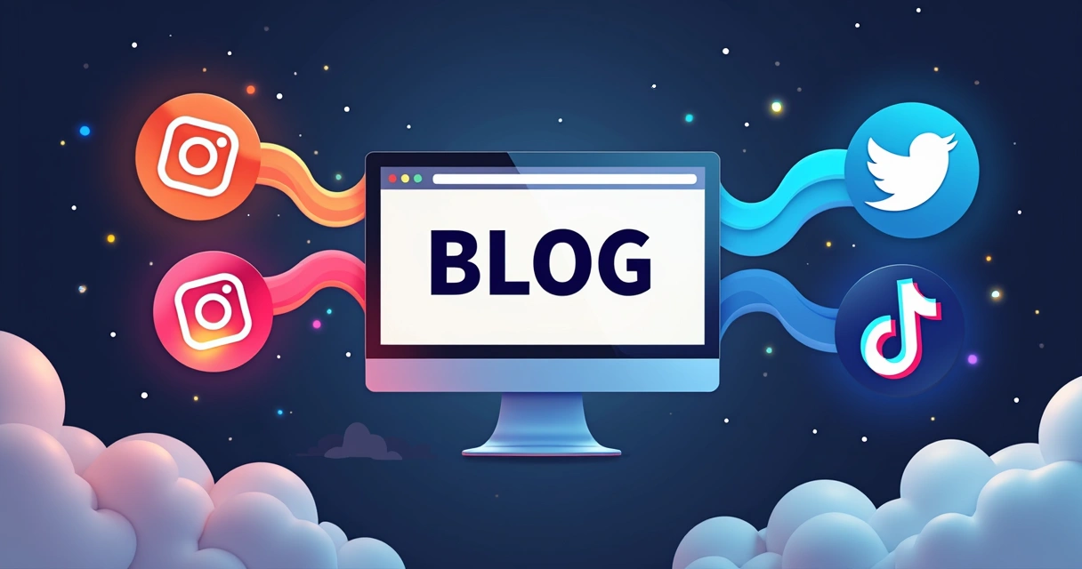 Gráfico de tráfego crescente vindo de redes sociais para blog 