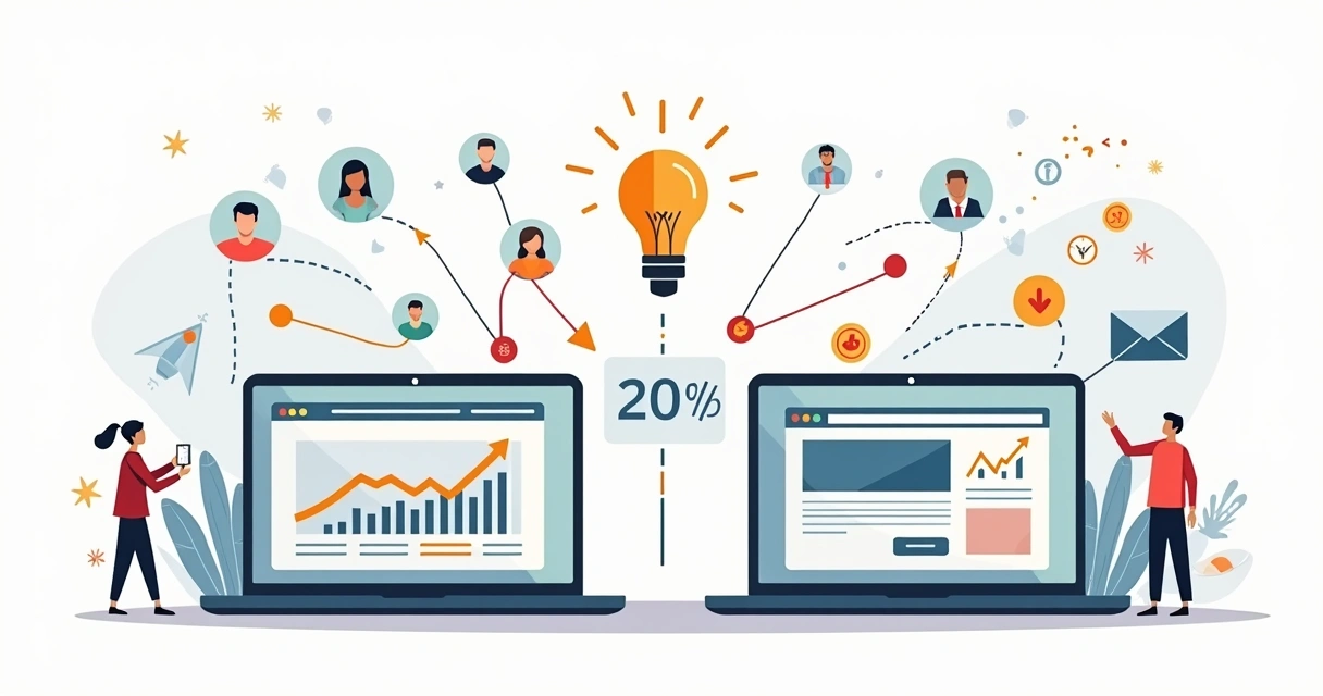 Comparação entre muito tráfego e alta conversão em página de vendas 