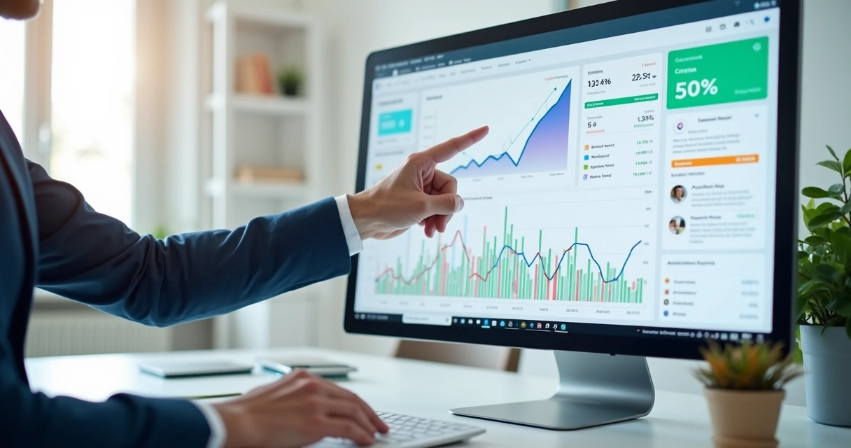 Gráfico comparando aumento de tráfego com crescimento de conversão em site de marketing digital 