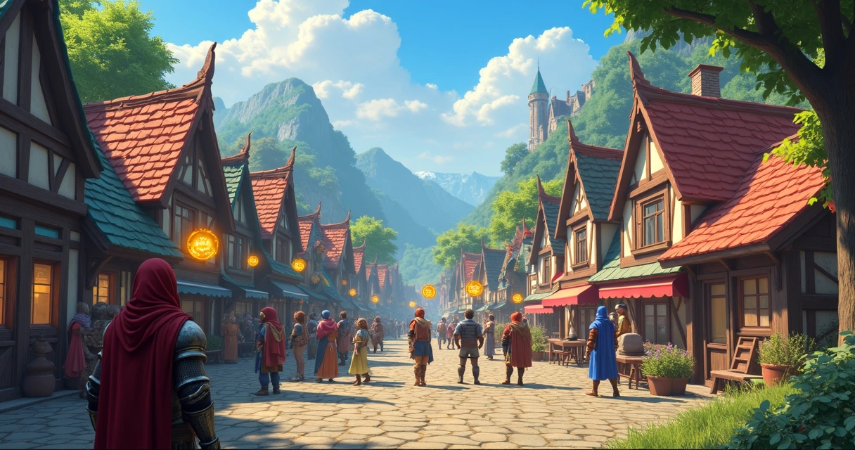 Mapa detalhado de Tibia mostrando locais de trainers públicos em uma vila com personagens jogando 