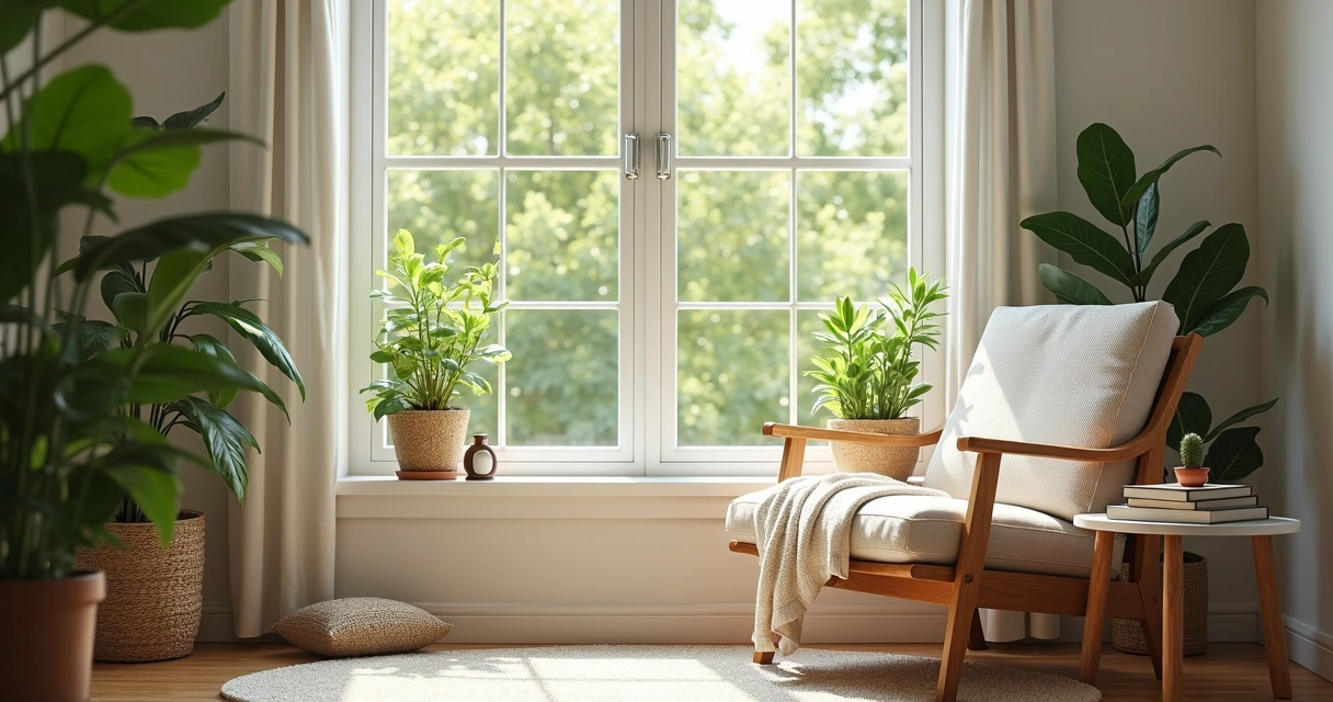 Peaceful reading nook in home 