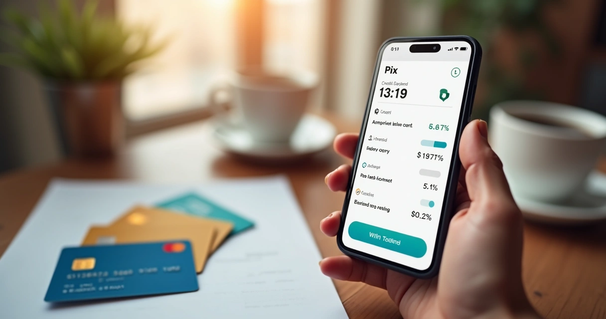 Visualização do pagamento de Pix em aplicativo de fintech no celular 