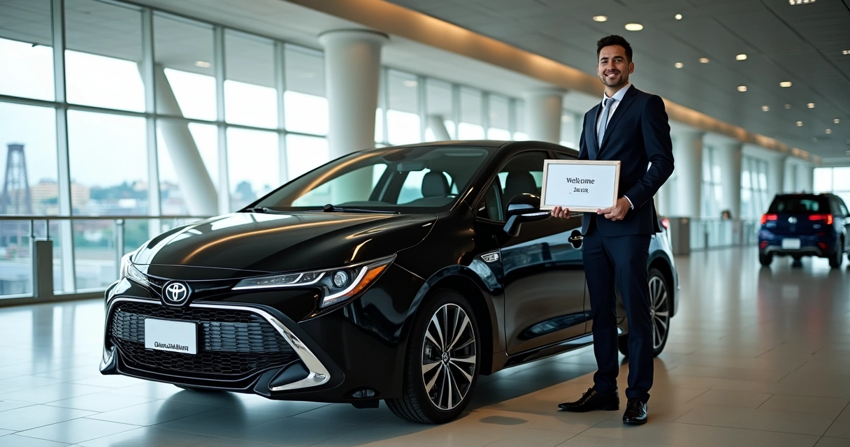 Transfer executivo luxuoso aguardando cliente no Aeroporto Afonso Pena 