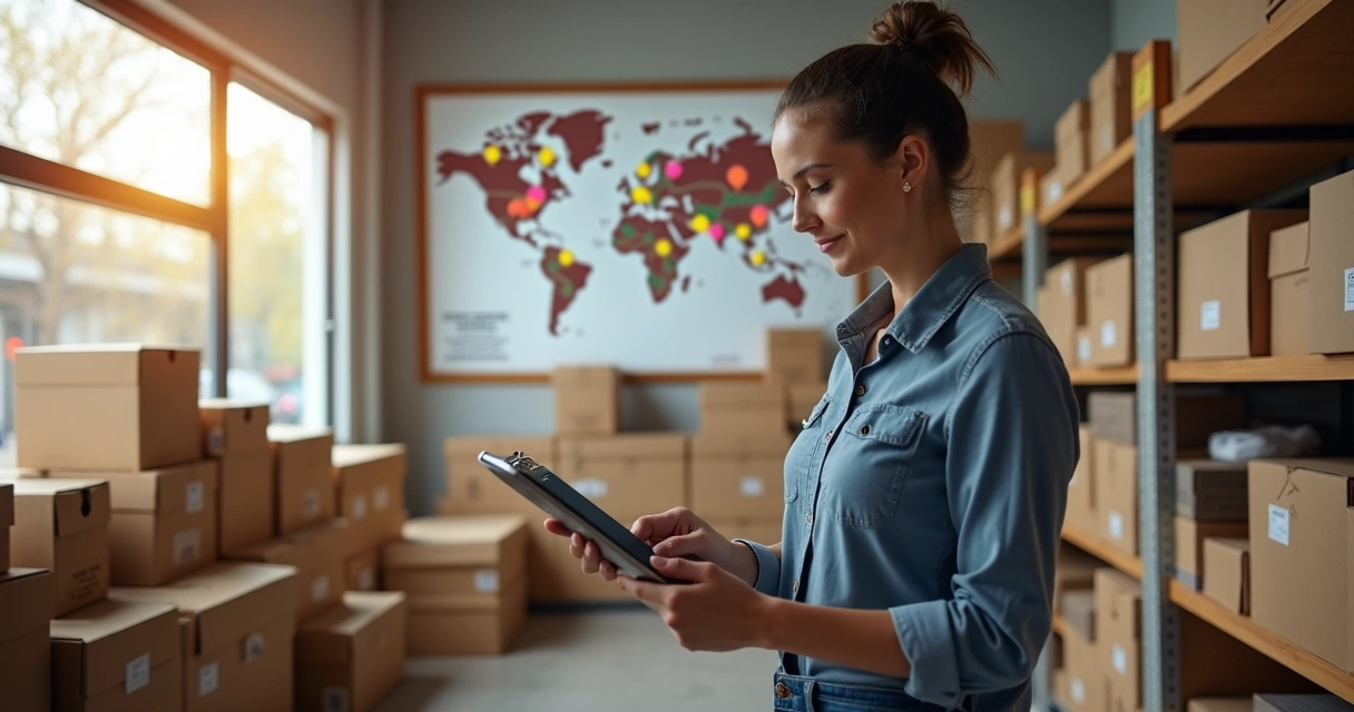 Gestor de loja conferindo transferência de estoque entre unidades 