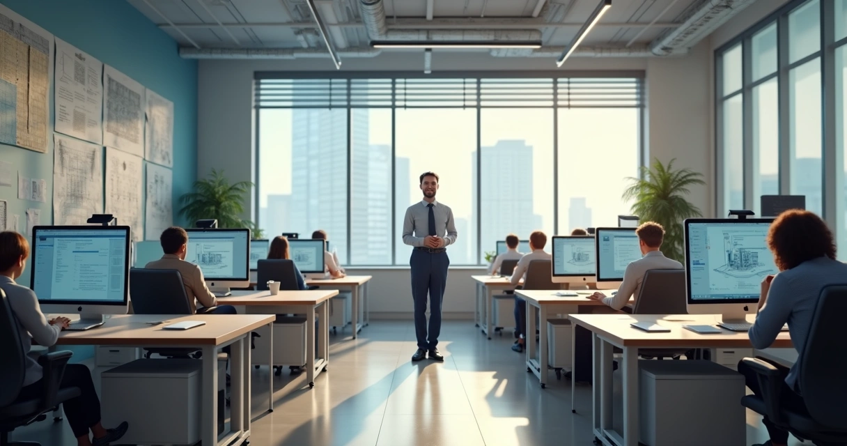 Transformação digital de escritório de arquitetura visualizada 