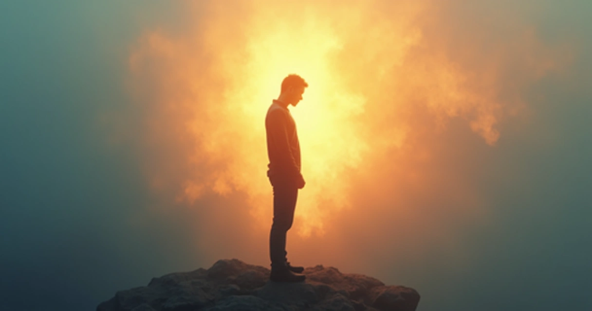 Silhueta de uma pessoa com luz interna representando autoconhecimento