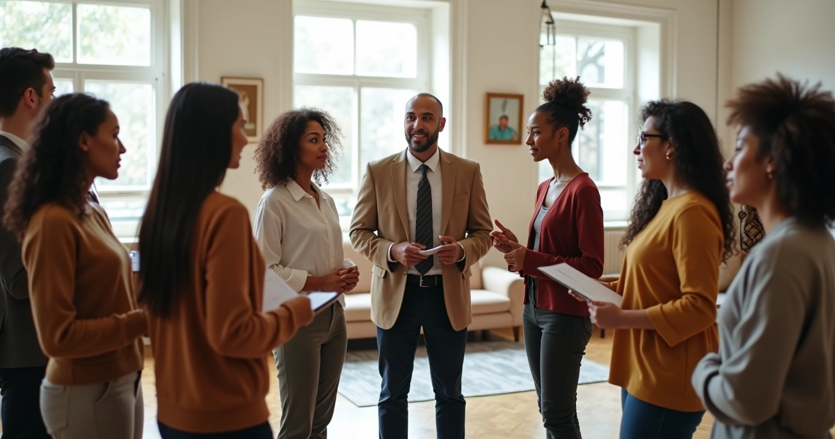 Personas formando un círculo en reflexión