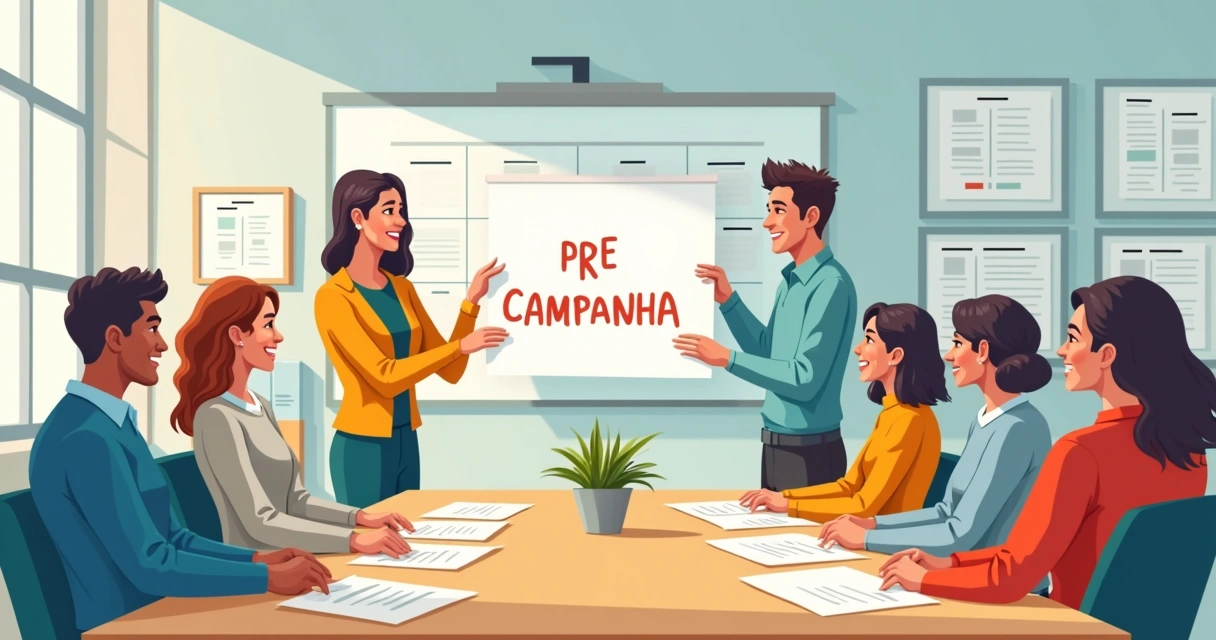 Equipe sindical trocando faixa de pré-campanha para campanha oficial 