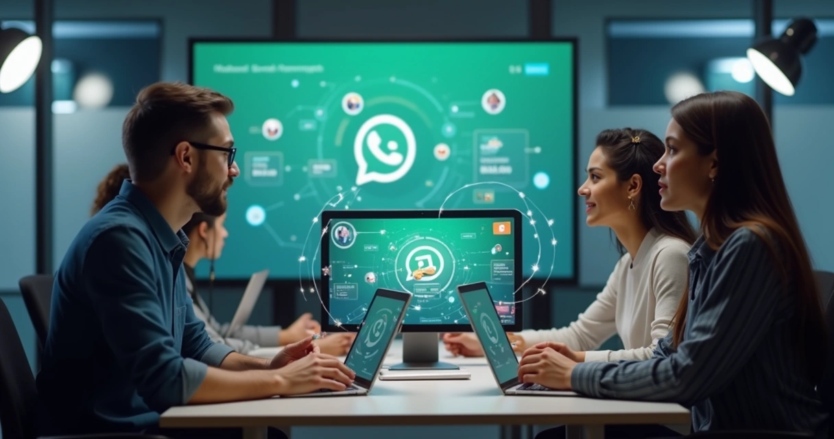Fluxo de equipe com transição entre diferentes canais digitais 