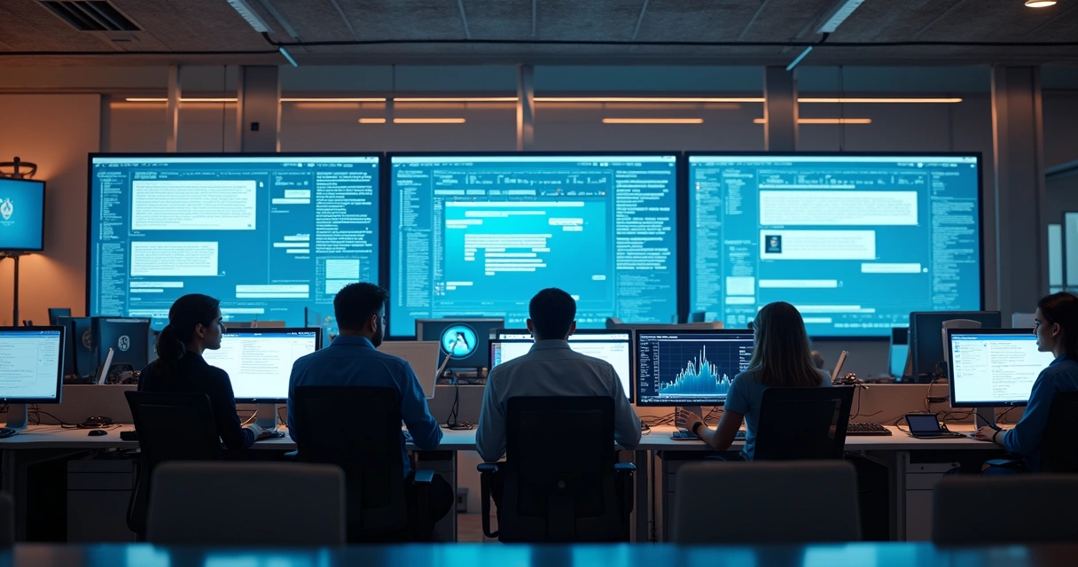 Funcionário de atendimento ao cliente recebendo transferência automática de um robô de IA 