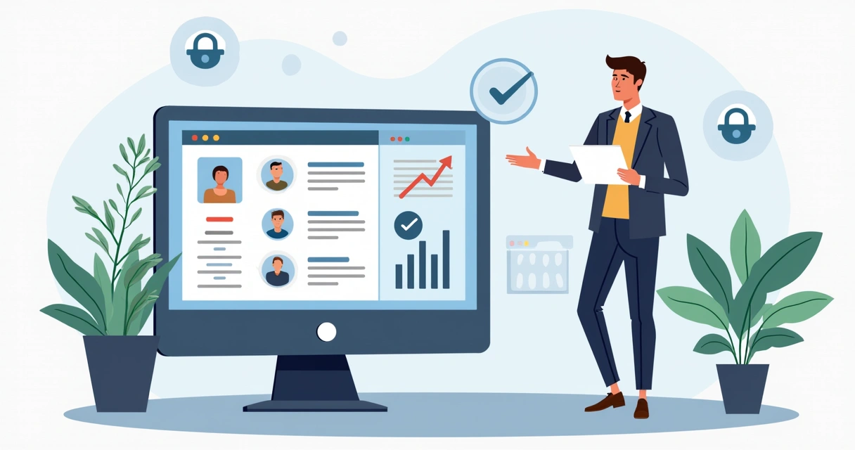 Vereador analisando tela de computador com trilha de auditoria digital 