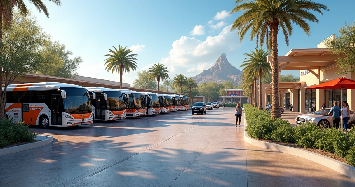 Transfer de ônibus e estacionamento no Epic Universe 