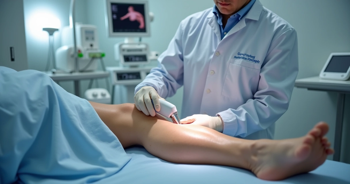 Procedimento vascular com laser guiado por ultrassom 